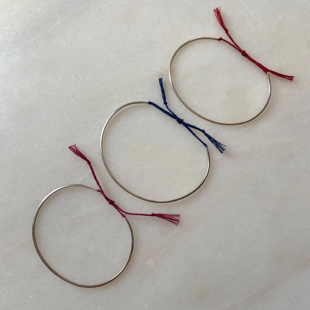 SILVER BANGLES FRIENDSHIP BRACELETS DELICATE BOHO STACKING LAYERING